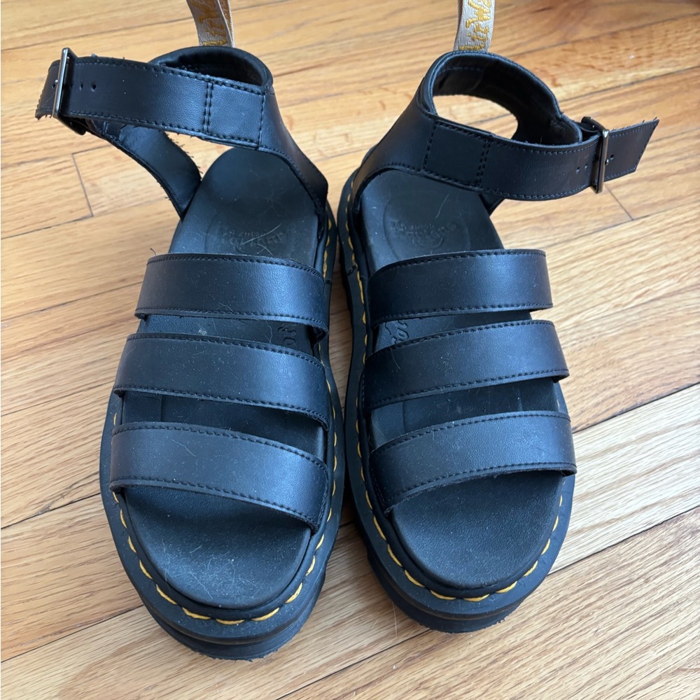 Dr. Martens Black Gladiator Sandals with Chunky Sole